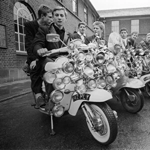Mods show off their mopeds May 1964