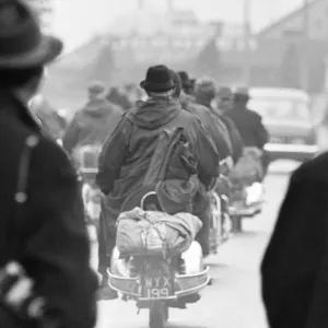 Mods on Scooters Leaving Clacton Print 1964 Mods on Scooters Leaving Clacton Print 1964