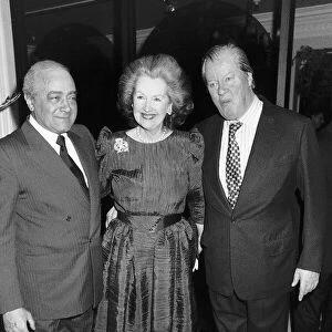 Mohamed Al Fayed with Earl Spencer and Countess Spencer 13th March 1990