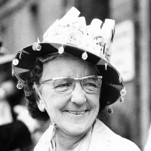 Mollie Milne with bingo hat at Royal Ascot in June 1973