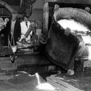 Molten metal pouring at Parkfield Foundry, 1984 Print Molten metal pouring at Parkfield Foundry, 1984 Print