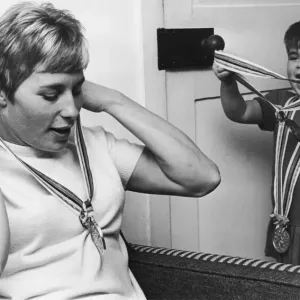 Mary Rand's Olympic Medals, 29th October 1964 Print (00380)