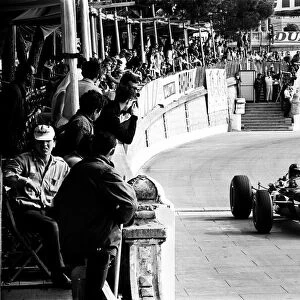 Monaco Grand Prix practice 1966. Graham Hill out on the circuit. 22nd May 1966