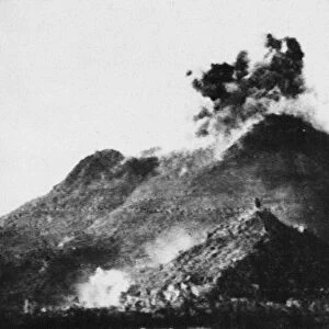 Monte Cassino monastery during bombing attack by Allied Flying Fortresses