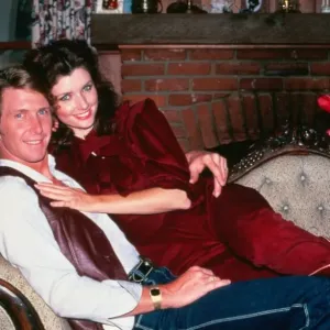 Morgan Brittany Print - July 1983 Couch Scene Morgan Brittany Print - July 1983 Couch Scene