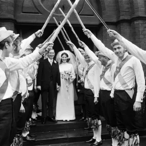 Morris Men at a wedding in South Bank, Middlesbrough. 1971 Morris Men at a wedding in South Bank, Middlesbrough. 1971
