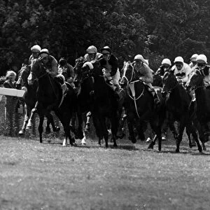 Morston with jockey Eddie Hide leads and goes on to win the Derby at Epsom - June 1973