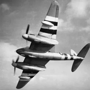 Mosquito MK XVIII plane of RAF Fighter Command in flight during the Second World War Mosquito MK XVIII plane of RAF Fighter Command in flight during the Second World War