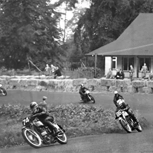 Motor bike races at Oulton Park in Cheshire. October 1953