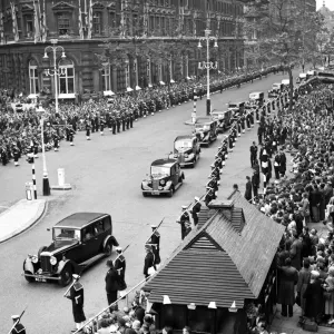Motor-Car Procession Coronation Print 1953