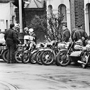 Motor cyclists help the Volunteer Emergency Service. 19th December 1965
