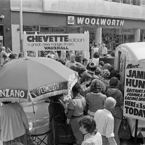 Motor Racing Driver James Hunt meets his fans at a Chevette Meet and Greet event Motor Racing Driver James Hunt meets his fans at a Chevette Meet and Greet event