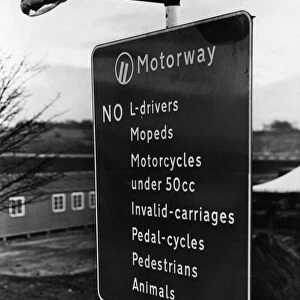 Motorway Signage, on the A59, the new Preston By-pass, the UKs first motorway