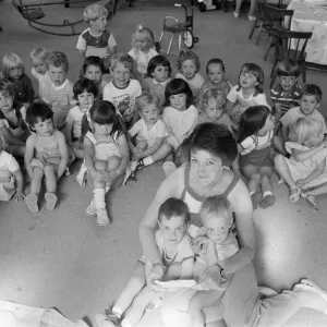 Mount playgroup secretary Mrs Dawn Rathmell pictured with these playgroup youngsters who