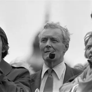 MP Dennis Skinner (left) stands alongside Tony Benn on the platform of the Labour Party MP Dennis Skinner (left) stands alongside Tony Benn on the platform of the Labour Party