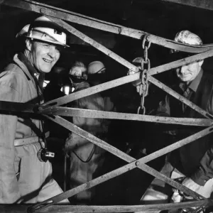 MP Tony Benn seen here during a trip to a North West Colliery 11th November 1977
