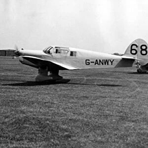 Mr. A Barker arrives at Baginton Aerodrome, Coventry, today in his Percival Proctor 3 to