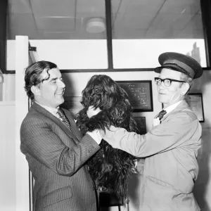Mr Frank Dawson and dog. May 1975 Mr Frank Dawson and dog. May 1975