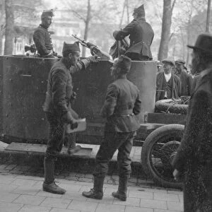 Mr George Straus a Belgian American seen here manning a armoured car in Antwerp