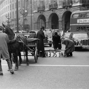 Mr Henry Cooke, of Finsbury Park, loses his new white grand piano in Piccadilly Circus Mr Henry Cooke, of Finsbury Park, loses his new white grand piano in Piccadilly Circus