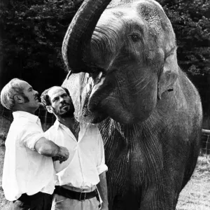 Mr Hugh Palmer (left) and his identical twin brother George, co-owners of Cardiff Zoo