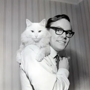 Mr P. O Gara and his cat sat on his shoulders December 1965 Mr P. O Gara and his cat sat on his shoulders December 1965
