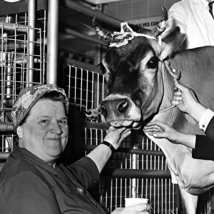 Mrs E. M Braddock (Bessie Braddock) MP, visiting the June Dairy Festival Exhibition which
