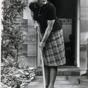 Print of Margaret Thatcher sweeping outside her Cheyne Walk home Print of Margaret Thatcher sweeping outside her Cheyne Walk home
