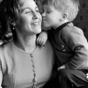 Mrs Maureen Davies and son Peter, 11th February 1972 Print Mrs Maureen Davies and son Peter, 11th February 1972 Print