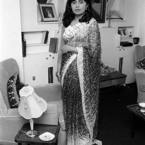 Mrs Pushram Savundra in Sari Print