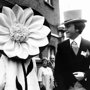 Mrs Ronald Shilling in Silk dahlia hat at Royal Ascot in June 1967 sixties fashion Mrs Ronald Shilling in Silk dahlia hat at Royal Ascot in June 1967 sixties fashion