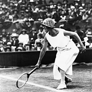 Mrs Satterthwaite competeting in the 1924 Wimbledon tennis championship