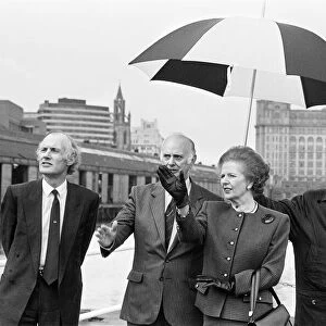 Mrs Thatcher takes a look at Liverpool with Antony Newton MP (left) and Trevor Furlong