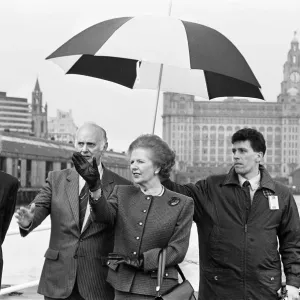 Mrs Thatcher visits Liverpool print, 10th March 1989 Mrs Thatcher visits Liverpool print, 10th March 1989