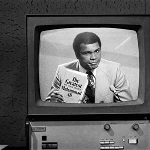 Muhammad Ali doing a commercial for the Daily Mirror March 1976