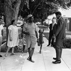 Muhammad Ali (far right) and Donald Zec Daily Mirror reporter (second right Muhammad Ali (far right) and Donald Zec Daily Mirror reporter (second right
