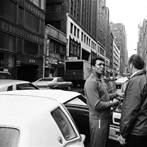 Muhammad Ali meeting fans in New York ahead of his World Title showdown with Ken Norton