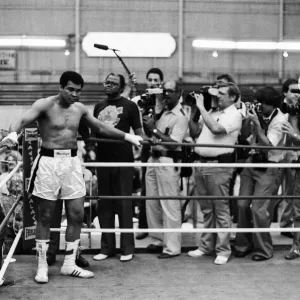 Muhammad Ali mobbed by reporters in his training camp ahead of his upcoming fight against Muhammad Ali mobbed by reporters in his training camp ahead of his upcoming fight against