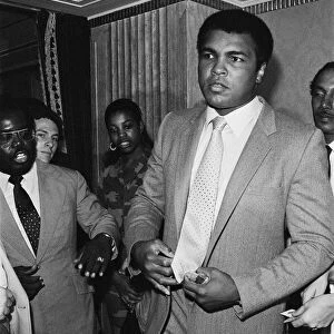 Muhammad Ali at a press conference ahead of his upcoming fight against World heavy-weight