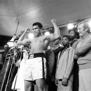 Muhammad Ali at a press conference to promote his upcoming film, The Greatest