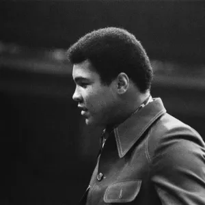 Muhammad Ali seen here at the Royal Albert Hall for the Joe Bugner vs Albert Lovell fight