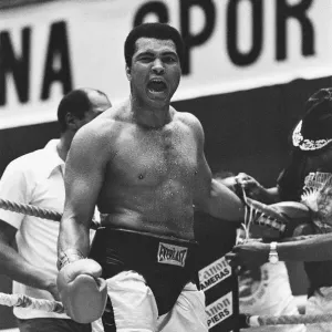 Muhammad Ali seen here during a training sessions in his run up to his title fight Muhammad Ali seen here during a training sessions in his run up to his title fight