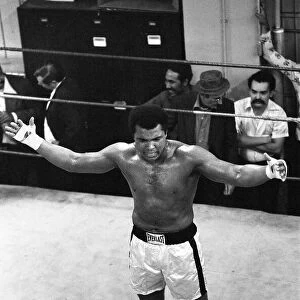 Muhammad Ali training at Gleasons Gym in New York ahead of his third fight with Ken