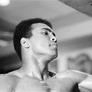 Muhammad Ali trains ahead of his second fight against Ken Norton