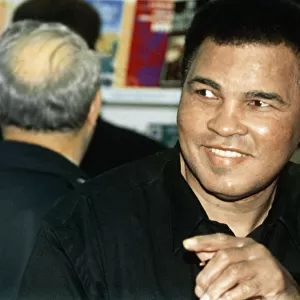 Muhammad Ali at W. H Smiths in London to promote his new book A Thirty Year Journey