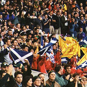Murrayfield crowd of fans and supporters at the Scotland vs South Africa World cup rugby