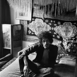 Jimi Hendrix at Mayfair Flat Print, London 1969