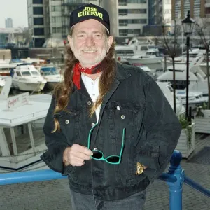 Musician Willie Nelson at Chelsea Harbour, London. 9th April 1992