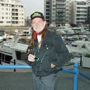 Musician Willie Nelson at Chelsea Harbour, London. 9th April 1992
