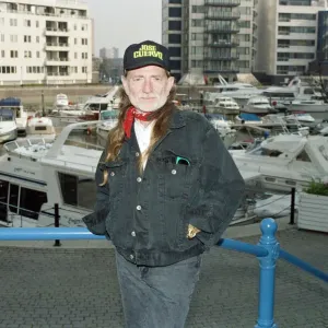 Musician Willie Nelson at Chelsea Harbour, London. 9th April 1992